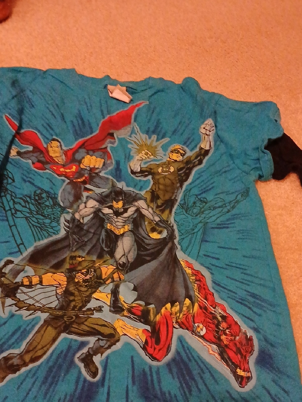 DC Comics Teal Long Sleeve Justice League Graphic Top